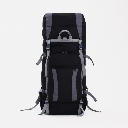 Tourist backpack, TAIF, 80 l, cord department, outer pocket, 2 side nets, black/gray color