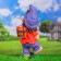 Garden figure "Dwarf with a butterfly", 27x20x55 cm,
