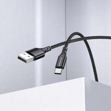 Cable Borofone BX54, Type -C - USB, 2.4 A, 1 m, nylon braid, black-3