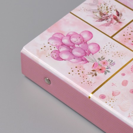 Photo album 25 sheets (stickers+rings) "Sweets. Tenderness" embossing gold 19x27x3 cm-12