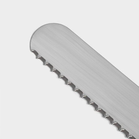 Biscuit knife large teeth, blade length 25 cm, wooden handle, blade thickness 1 mm-2