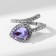 Ring "sprout" stem, white-purple color in silver, dimensionless