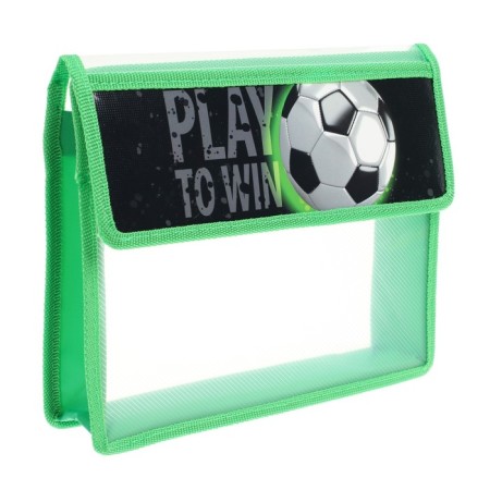 A5 notebook folder (230 x 190 x 50 mm), with Velcro valve, plastic/textiles, calligrata, "football"-1
