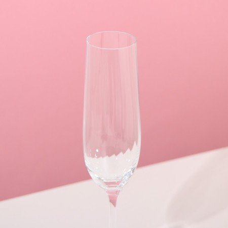 A set of glasses for champagne Viola, 6 pcs, 190 ml, crystal glass-2