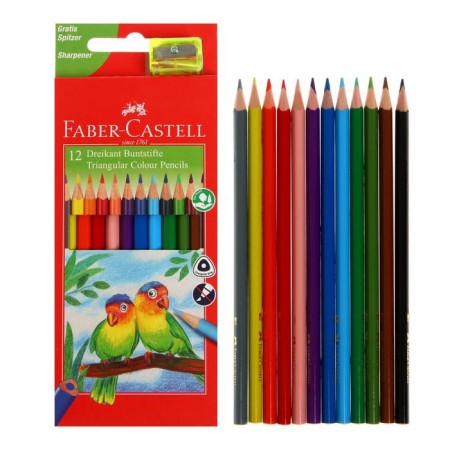 Pencils of 12 Faber-Castell Eco 1205 7/2.8 mm colors, three-sided housing, with a sharpener-5