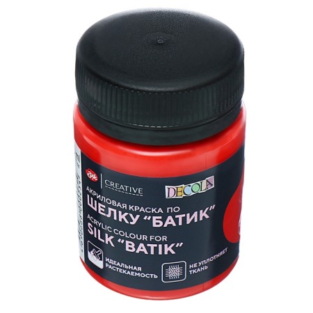 Silk paint "Batik", bank 50 ml, ZHK Decola, red 4428331 (water -based acrylic)-6