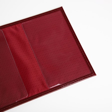 Cover for passport, Textura, burgundy color-5