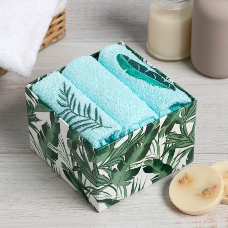Set of towels Ethel "Tropics" 30x30 cm-3pcs, 100% cotton 340 g/m2
