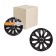 Wheel caps 16 "Voltek", black gloss, chrome ring, set 2 pcs, AWCC-16-35