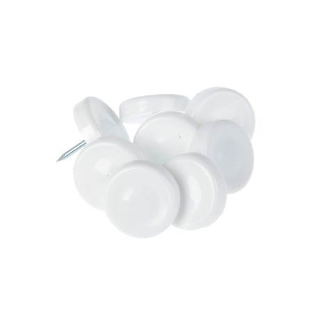 Furniture round tundra, d = 24 mm, 8 pcs., Plastic, white color