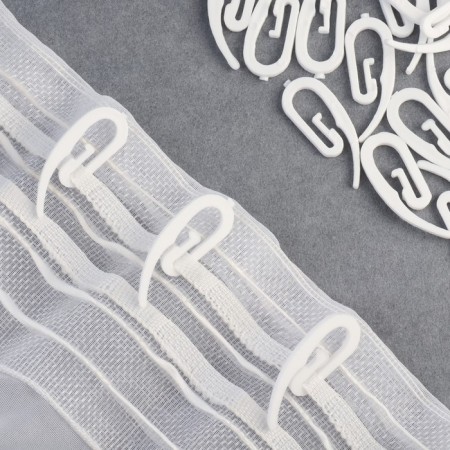 Hook for curtains "Snail", 30 × 12 × 2 mm, white color-1