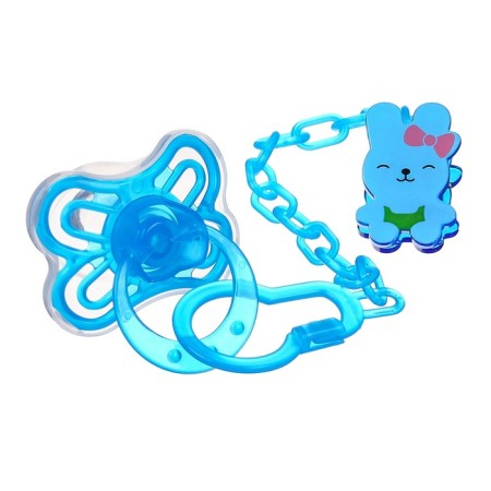Nipple set - a dummy with a holder, SL, CL +6 months, with a cap "Butterfly", Blue-1