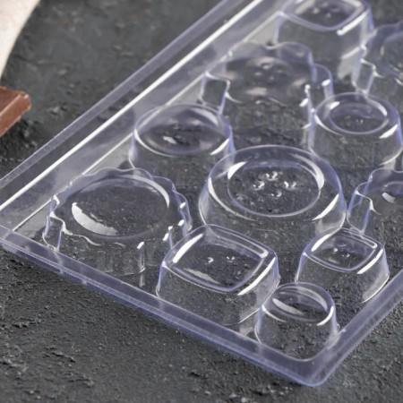 Form for chocolate and sweets "buttons", 22 × 11 cm, 17 cells, color transparent-1