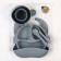 Set for feeding: bib, plate 2pcs, glass, devices, m & b, gray