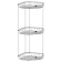 Corner-cutting shelf with hooks, three-tier, size 26 x 26 x 26 cm, chrome