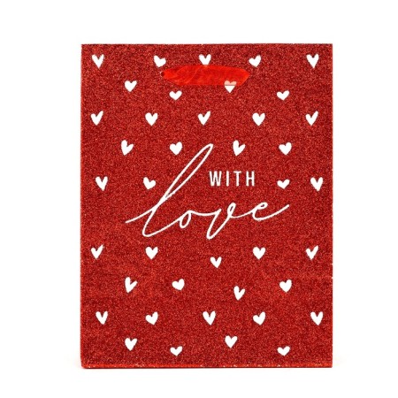 Laminated vertical packet “With Love”, glitter, MS 18 x 23 x 10 cm-1