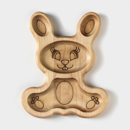 Menzhitsa - wooden plate ADELICA "Bunny", 20.5 × 11.5 × 1.8 cm, birch-5