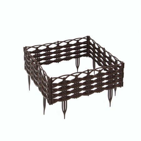 Decorative fence, 25 × 300 cm, 8 sections, plastic, brown, "Ivushka"-10