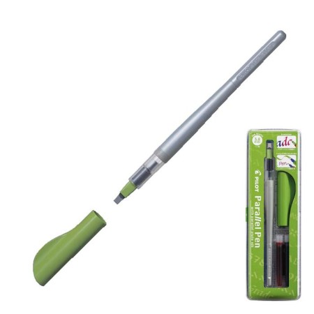 Feature handle for calligraphy Pilot Parallel Pen, 3.8 mm, (IC-P3 cartridge), set in case