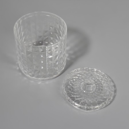 Organizer with a lid 1 sect D10*12.5cm transparent K/Cor Nadl QF-5