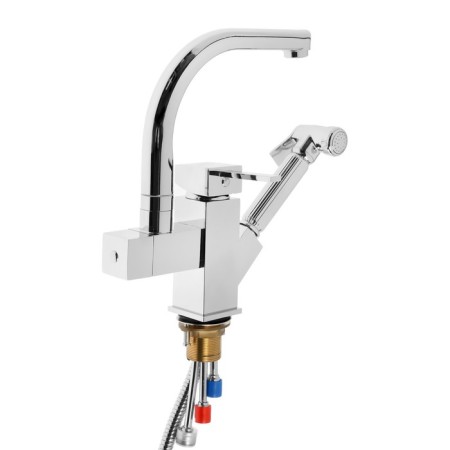 Accoona A4491 kitchen mixer, with hygienic shower, brass, chrome-1