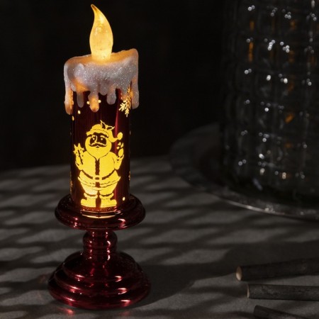 LED figure "Candle with Santa Claus" 7 × 20 × 7 cm, plastic, batteries AAAX2 (not in the kit), glow warm white