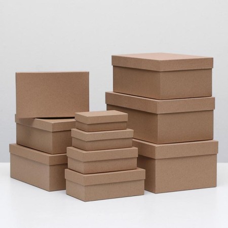A set of boxes 10 in 1 "plain craft", 30.5 x 20 x 13 - 12 x 6.5 x 4 cm-1