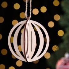 Wooden toy on the Christmas tree 