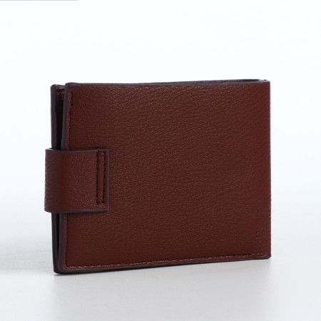 Male purse for magnet, department for cards, coins, brown color-2