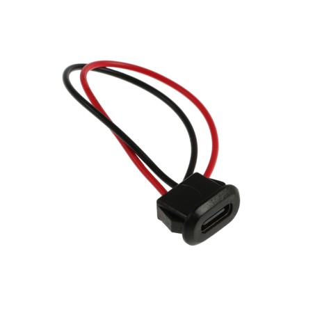 Type-C connector with a wire 10 cm, 2 pin, 2.1 a, 5 V, black-3