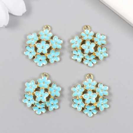 Decor for creativity Metal, enamel "Circle from forget -me -nots" 2.2x2.4 cm-2