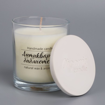 A candle in a glass flavored "Antique Library", 7x7 cm, 27 hours-2