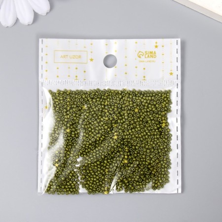 Glass beads 12/0 "dark olive" 15 grams-2