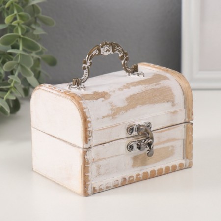 Casket wood chest "aged white" 8.5x12x8.5 cm-1