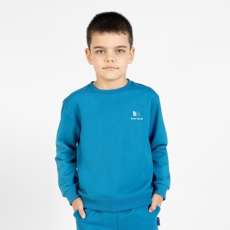 Sweatshirt for boy One Love Light, height 122 cm, sea wave color