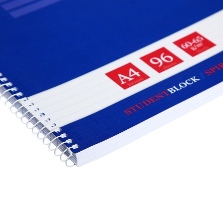 A4 notebook, 96 sheets in a ruler on a crest "Student Blue", cover Combined Cardboard, Matte lamination, embossing, Block 60 g/m2-2