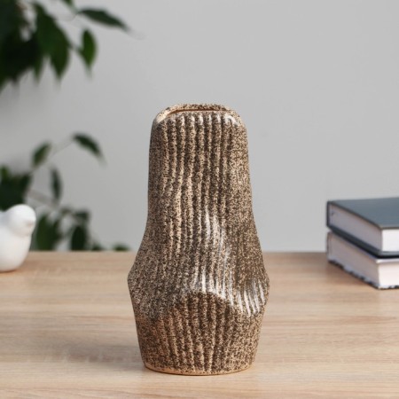 VAZ Coramics Table "Abner" bends, d = 6x4cm h = 17 cm, brown-2