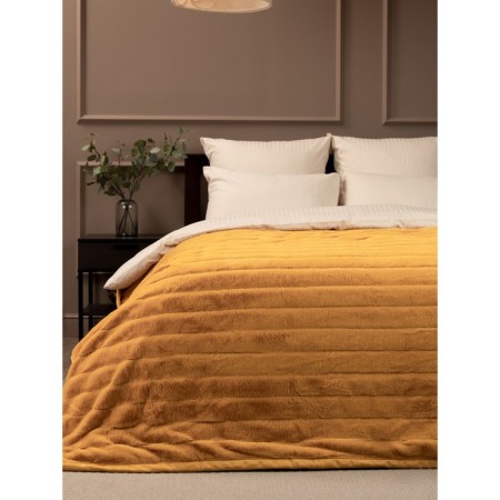 Texrepublic blanket, size 200x220 cm, ocher color-2