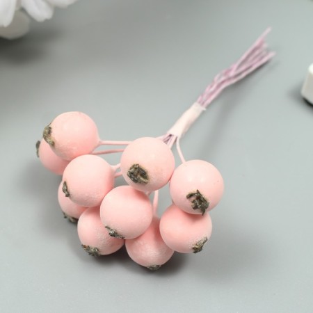 Decor for creativity "Berry Rowan" 1 bouquet = 10 berries pink yoke 10x1.5 cm