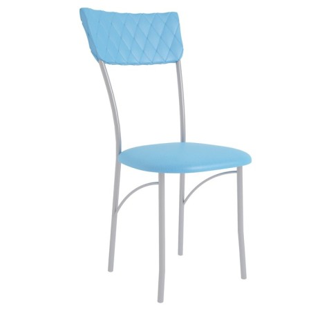 Chair "Visit", 390 × 490 × 880 mm, chromium color / blue