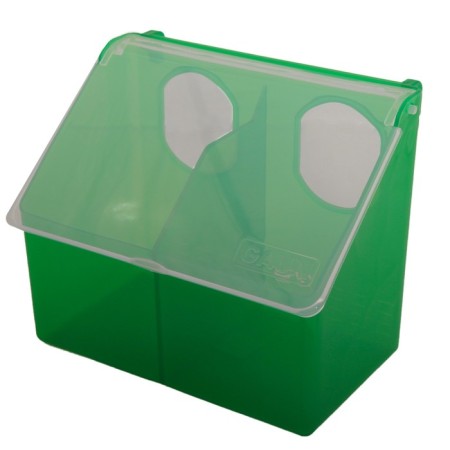 Pigeon feeder, 2 sections, plastic, mix, eco recycled