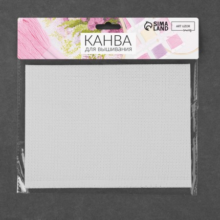 Embroidery canvas, No. 14, 30 × 20 cm, white color-2