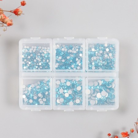 Decor for creativity Glass "Rhinestones. Blue Lake" d = 2-4.8 mm nr 1188 pcs 6x8x1.5 cm-4