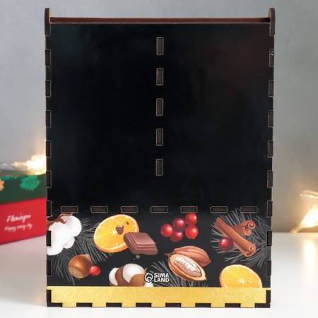 New Year's tea house with a box "Black Gold" 20x15x8.5 cm-2