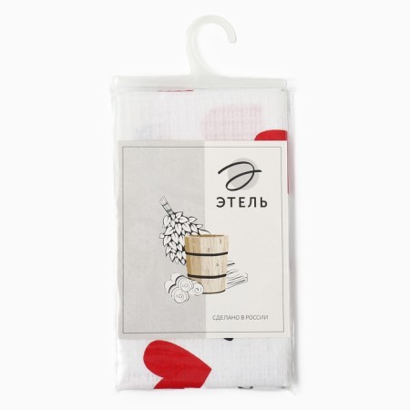 Facial towel "Hearts" 45x90 cm, 100% HL, waffle leaf-5