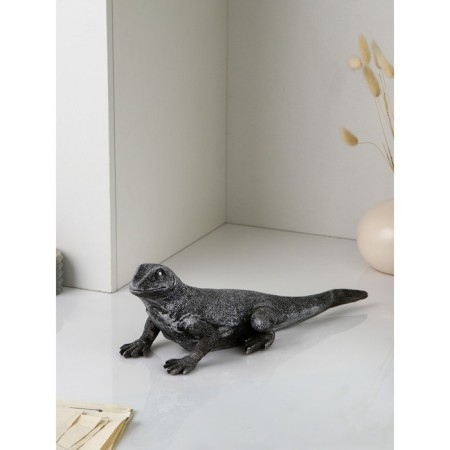 Figure "Varan", polystone, 14 cm, silver color