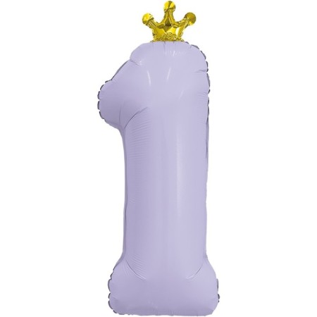 Foil ball 32 “number 1”, mystic lavender, individual packaging