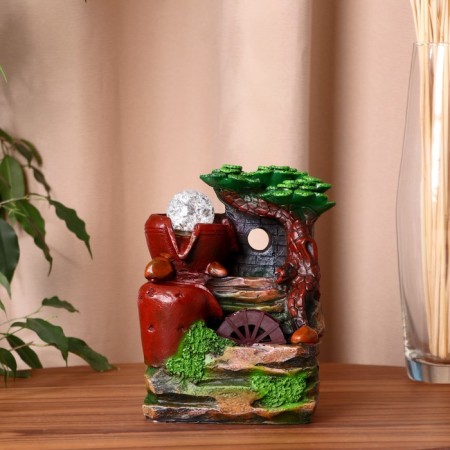 Fountain "Two jugs on the stones" 10x14x19 cm (with backlight)
