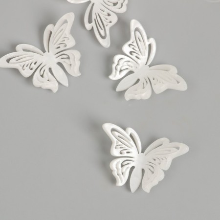 Decor for the work of acrylic "Butterfly white mother of pearl. Openwork" 0.9x3.2x2.3 cm-1