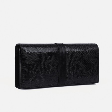 Women's wallet on magnets, black color